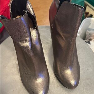 Zara Metallic Silver Ankle Booties